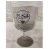 Vintage Busch Beer Stemmed Goblet Glass 6" Tall