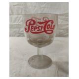 Vintage Pepsi-Cola Goblet Glass 6" Tall 16 Oz