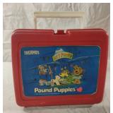 Vintage Thermos Pound Puppies plastic lunch box