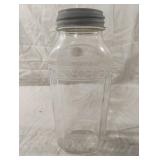 Vintage oval glass jar with zinc lid