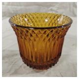 Indiana Glass Amber Diamond Point Fairy Lamp