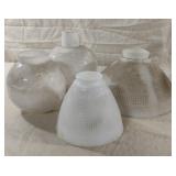 Vintage milk glass lamp shades and globes