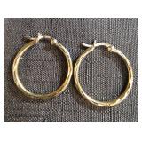 Marked 925 Goldtone hoop earrings
