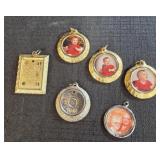 6 Open faced Locket pendants