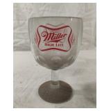Vintage Miller Beer Stemmed Goblet Glass 6" Tall