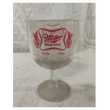 Vintage Miller Beer Stemmed Goblet Glass 6" Tall