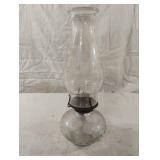 Vintage clear hobnail glass oil lamp