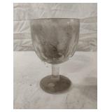 Vintage Stemmed Goblet Glass 6" Tall 16 Oz
