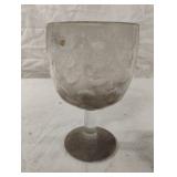 Vintage Stemmed Goblet Glass 6" Tall 16 Oz