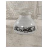 Vintage milk glass lamp shade featuring a