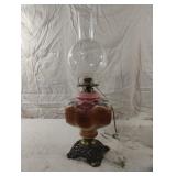 Vintage Victorian style floral electric lamp