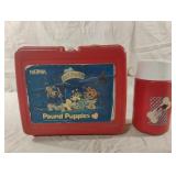 Vintage Pound Puppies plastic lunch box with