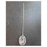 Silvertone necklace locket pendant