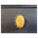 yellow agate statement ring