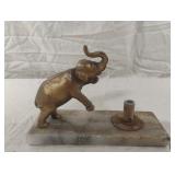 Vintage marble and brass lamp. Tusks are broke.