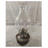 Vintage metal base oil lamp