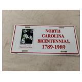 North Carolina Bicentennial 1789-1989 license
