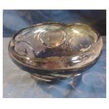 MCM style purple art glass bowl