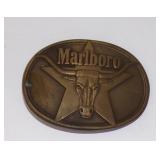 Vintage 1987 Marlboro Solid Brass Belt Buckle -