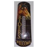 Metal Horse Riders Welcome Thermometer