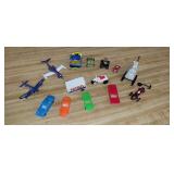 Lot of Toy Micro Machines, Planes, and Plastic