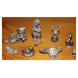 Lot of Vintage Miniature Pewter Figurines -