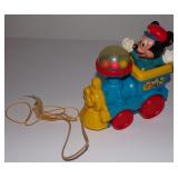 Vintage Mickey Mouse Pull Toy Train - Works