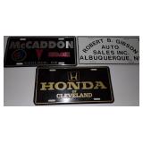 (3) License Plates Car Auto Tags - Honda of