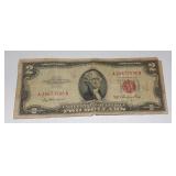Vintage 1953 Red Seal $2.00 Two Dollar Bill