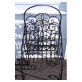 Black Wrought Iron Magazine Rack Holder -