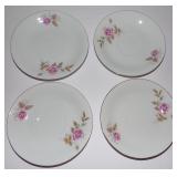 (4) Pink Roses 6" Saucer Plates
