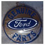 Ford Genuine Parts Round Metal Sign - Measures