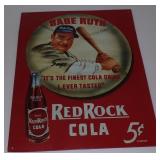 Babe Ruth Red Rock Cola Tin Sign - 16" x 12-1/2"