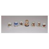 (7) Vintage Thimbles - Porcelain & Bisque