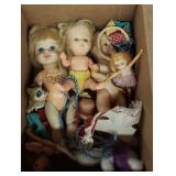Box Lot of Vintage Dolls and Parts