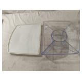 Longaberger divided dip and veggie tray with l