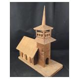 Handmade Wooden Church Birdhouse 15ï¿½"L 7ï¿½"W 18ï¿½"T