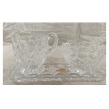 Vintage Nachtmann Crystal Sugar, Creamer and Tray
