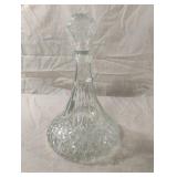 Vintage Green Tint Diamond Point Pressed Glass