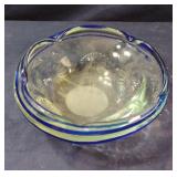 Vintage Dalian glass  cobalt blue Murano style