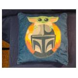 Yoda throw pillow. 11 x 11. Needs repair