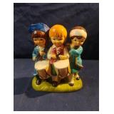 Vintage children fife and drum line figurine