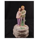 Vintage Couple Music Box Plays Theme From Love