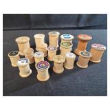 Vintage antique wooden thread spools