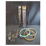 Knitting needles, pins and rings