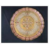 Vtg Italian Florentine Wooden Carved Tray 11ï¿½"W