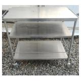 Stainless wheeled cart 34 1/2 x 34 x 22 1/2