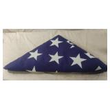 Traditional folded American flag