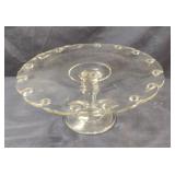 Vintage Indiana Glass Teardrop Footed Cake Plate
