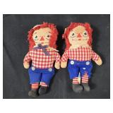 2- Vintage Raggedy Andy Dolls 7"